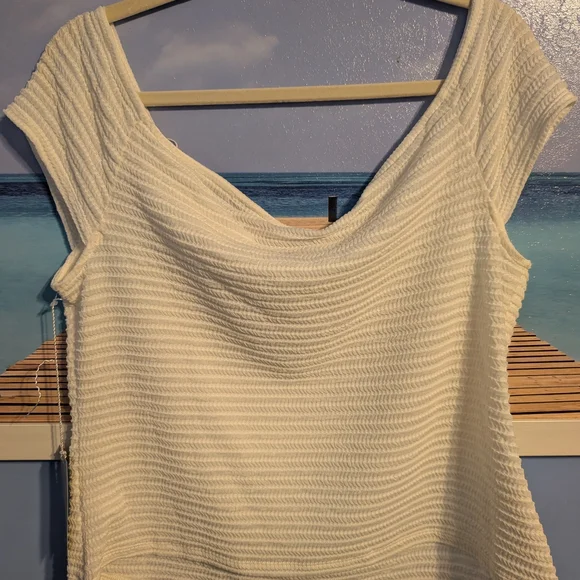 Nwt Worthington White Textured Women's Blouse Stretch Dress Casual Xlarge - Picture 3 of 8